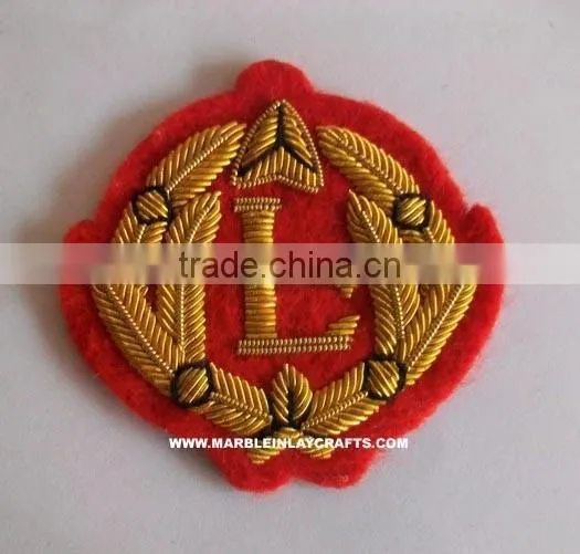 Hand Embroidered Bullion Wire Blazer Badge