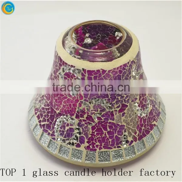 Custom Colors Mosaic Candle Shade Mirror Mosaic Candle Holder photo-4