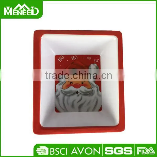 BPA Free Children Santa Claus Holiday Print Melamine Christmas Kids Bowl photo-2