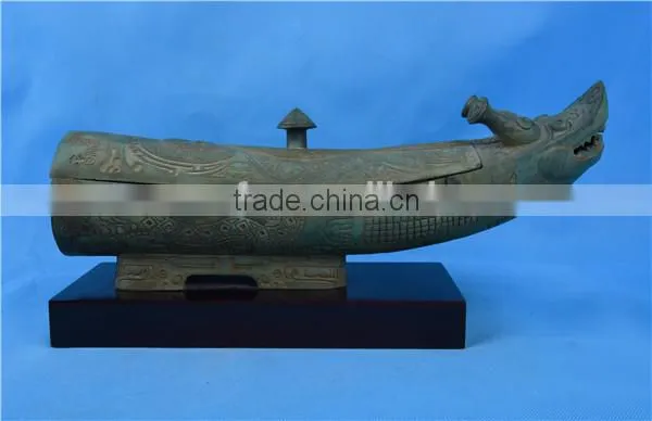 Classical Chinese Bronze Wine Vessels/China Style Bronze Artwork/Bronze Decoration/Chinese Classical Bronze Sculpture photo-3