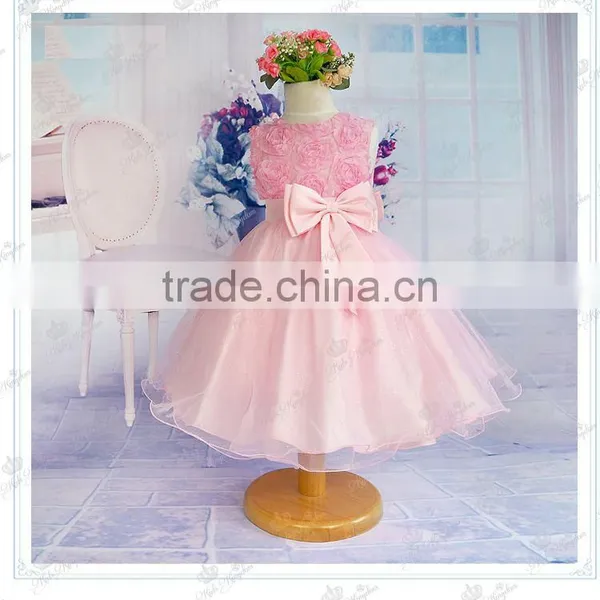 2015 Summer New 2-13Y Girls Fashion Flowers Wedding Baby Princess Dress Kids Children High Quality Long Vestidos. Free Shipping photo-2