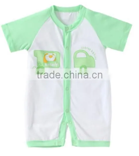 100% Cotton Short Sleeve Blank Baby Rompers Plain Baby Rompers