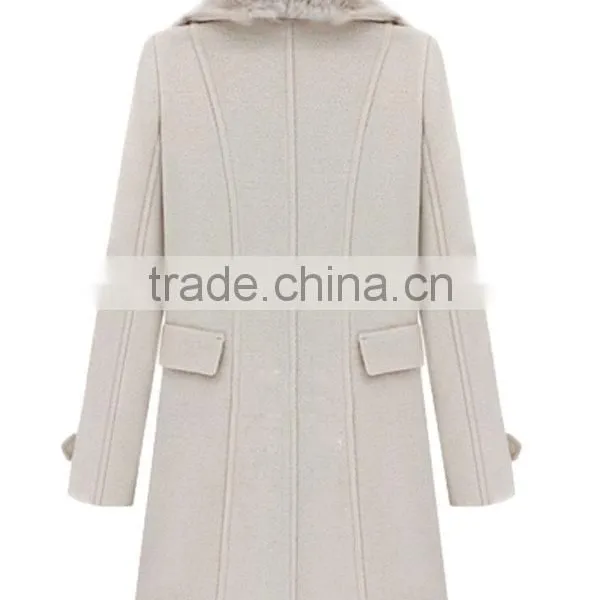 Latest Design Elegant Long Style Ladies Woolen Coat photo-2