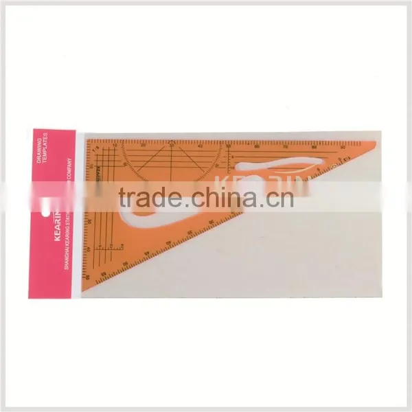 Kearing Brang, 1/3 &1/4 Size Platic Triangle Ruler, With Protractor Normal Printed on Ruler Surface, Economical Pirce #8535B photo-2