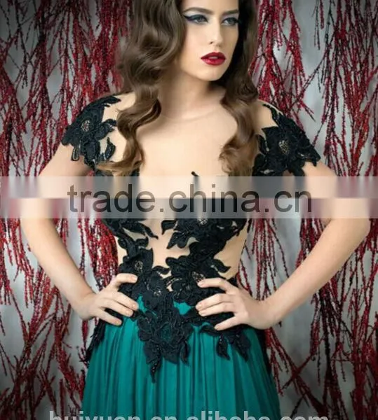 New High Neck Cap Sleeve Lace Ruffle Tulle Skirt Wedding Gowns photo-3