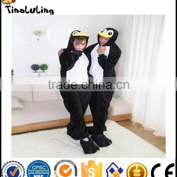 Hot Sale Unisex Flannel Lovers Couples Animal Pajamas One Piece Cartoon Cosplay Pajama Costume Adult Bird Pajama Sleepwear photo-4