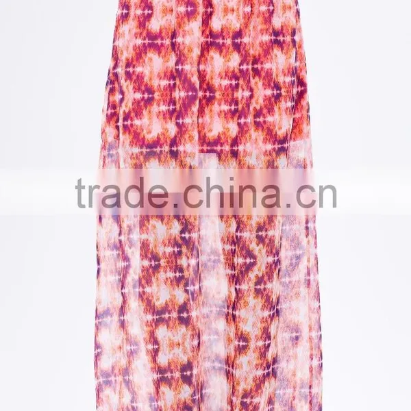 Sexy Beach Wear Tie-dye Print Maxi Skirt Chiffon Belly Dance Arabic Sexy Dance Long Skirt 2015 photo-2