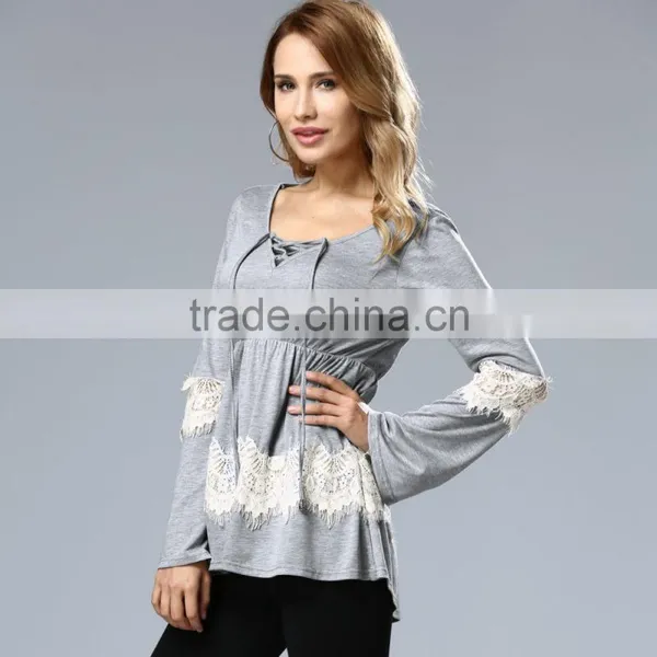 Fashion Long Sleeve Blouse for Fat Women,plus Size Women Clothing for Sale 2017 photo-2