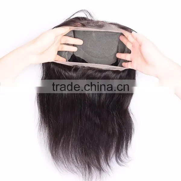 Top Good Quality Brazilian Hair 360 Lace Frontal Straight With Baby Hair Pieces For Black Women Customized Lace Frontal Band photo-3