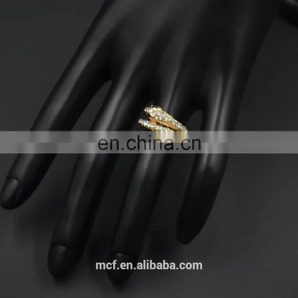 MCR-0028 Latest Fashion Design Gold Fake 18k Snake Ring ,wedding Engagement Ring photo-3