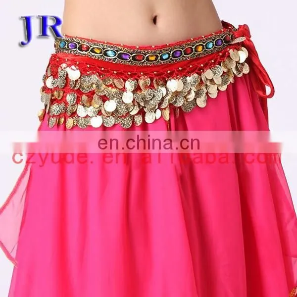 Velvet Gold Coins Wholesale Belly Dance Hip Scarves for Ladies Y-2026#