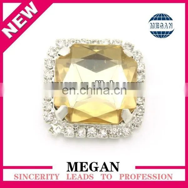 Silver Square Rhinestone Buttons For Hair Bow /Shoes Wedding Accessories Supplies photo-4