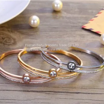 Gold Rose Gold Silver PVD Plating 316L Stainless Steel Bracelets Bangles For Men Womens photo-4