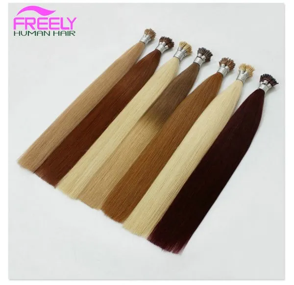 20 Inch 100Strands Stick Remy I-tip Human Hair Extensions Pre Bonded Hair Extensions 50 Grams per Strand 0.5gram photo-3
