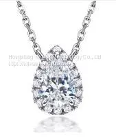 Teardrop Surrounded by Diamond Necklace