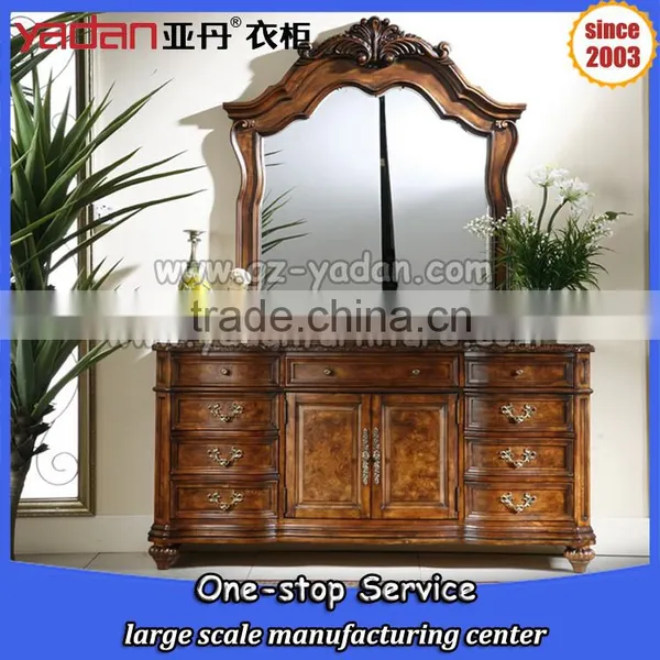 Antique Wooden Dressing Table Designs for Bedroom With Mirror and Stool Quality Choice photo-2