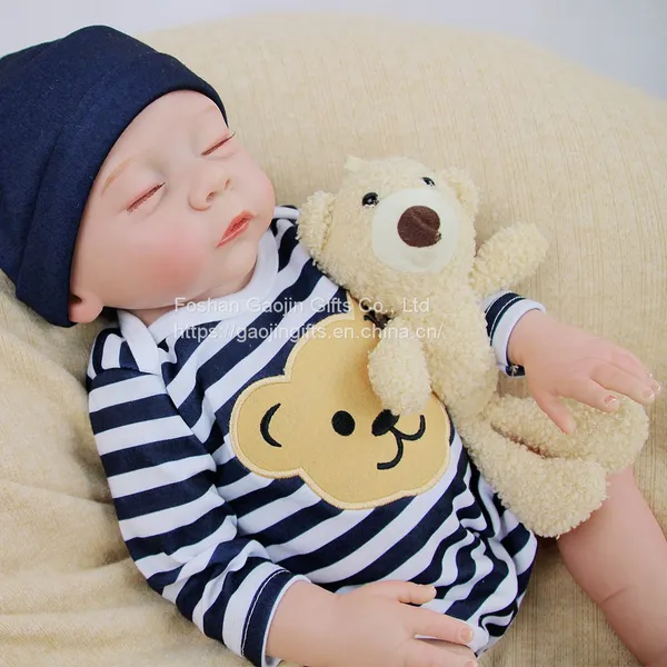 Source Factory 18-inch Reborn Doll Soft Enamel Simulation Baby Doll Pure Handmade Painted Toy Dolls