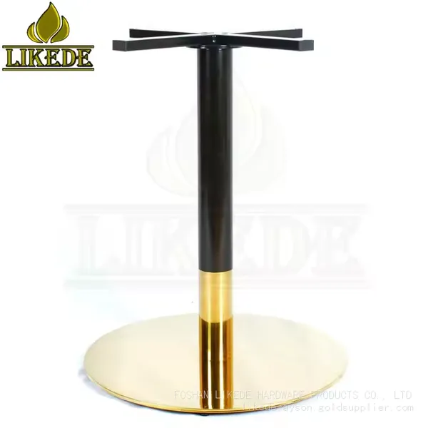 Round Dining Table Base Gold Black Stainless Steel Cross Top for Marble Table Top Use in Kitchen or Outdoor Chair Accessory photo-2