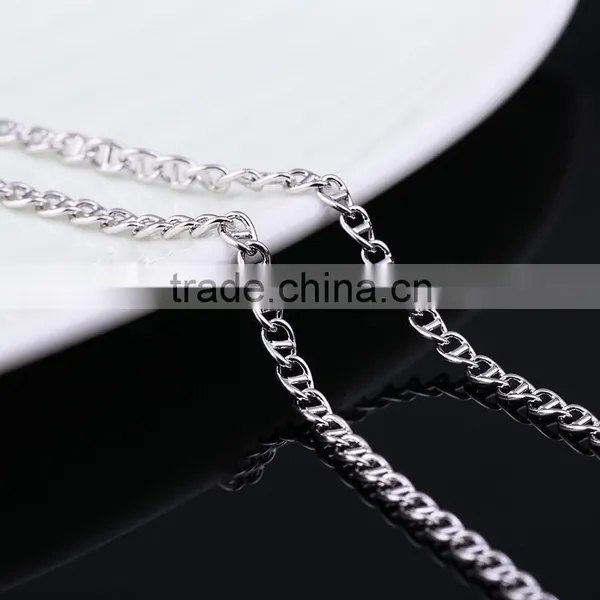 2015 Wholesale Fashion Jewelry Rhodium Plated Cheap Chain Necklace photo-2
