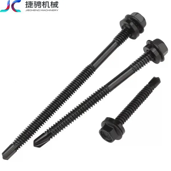 Carbon Steel Black Color Steel Tile Iron Sheet Outer Hexagonal Drilling Self-tapping Screws photo-2