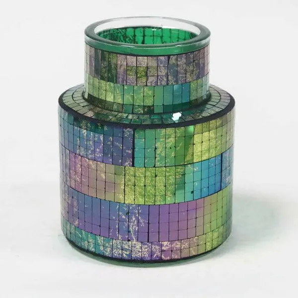 Mosaic Vase Glass Container Jar photo-2
