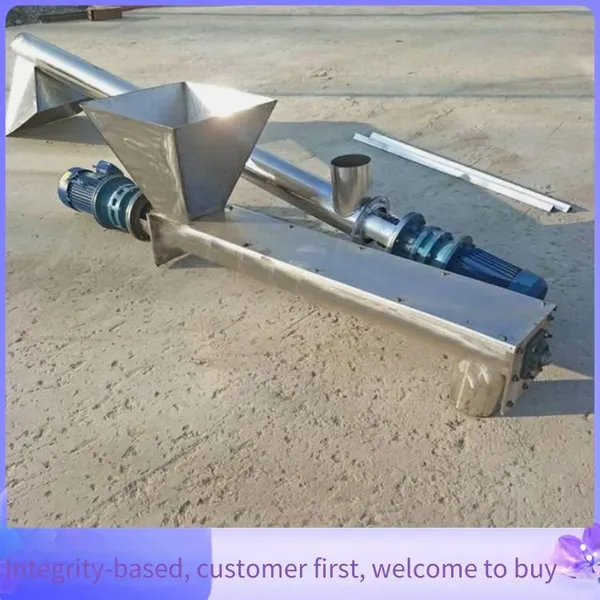 Powder Stainless Steel Spiral Elevator, Lime Powder Round Tube Feeder, 219 Electric Screw Conveyor photo-3