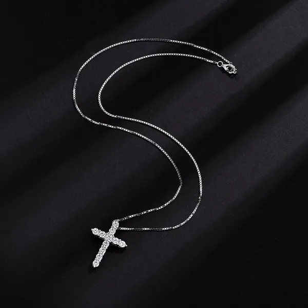 European and American Fashion, Individuality, Creativity, Diamond Studded Cross Necklace, Men's and Women's Versatile Punk photo-4