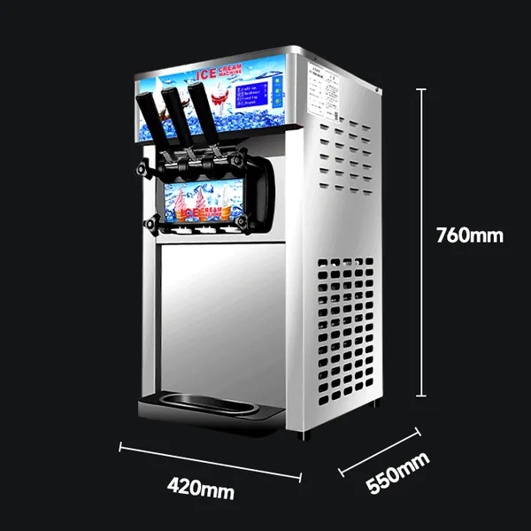 Table Top 3 Flavors Mini Soft Ice Cream Machine Price/ Small Ice Cream Maker photo-5