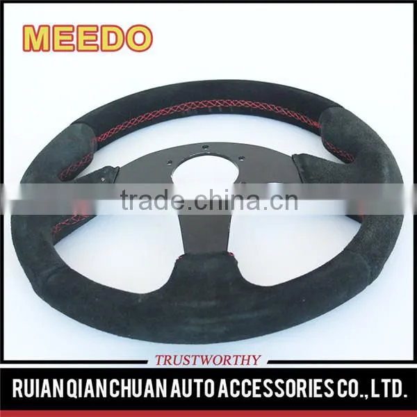 350mm Suede Alloy Steering Wheel Racing Sport Style 350mm Black photo-2