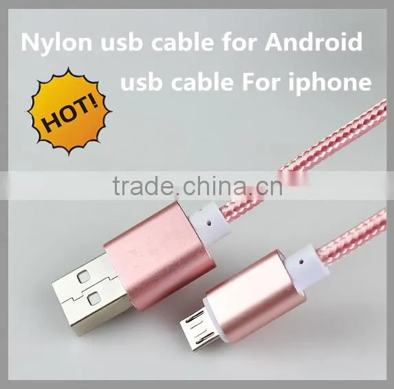Colorful RoHS Approved 1m Nylon Braided Flat Micro Usb Cable photo-6