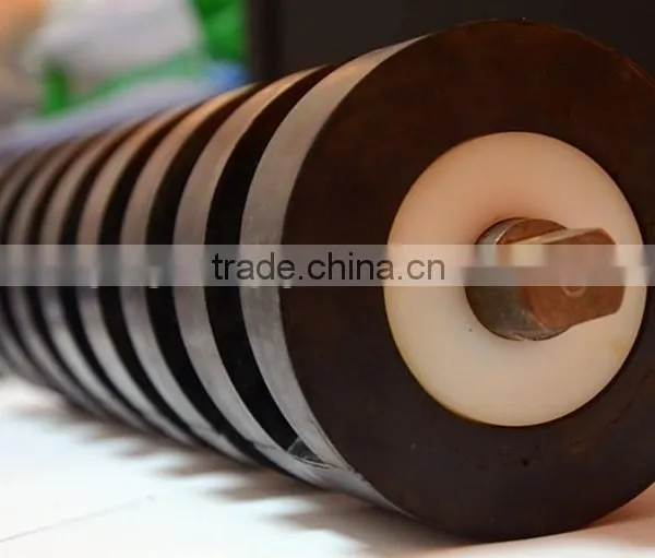 China Top Quality Size 89*465mm Rubber Coated Conveyor Idler Roller for Coal Mining photo-3