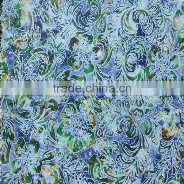 2016 Hot Sell Multi-color Spraying Printing Pattern pu Artificial Leather Fabrics 100% Visco Faux Leather for Bags Garment photo-3