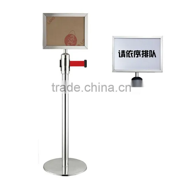 Retractable Belt Stanchion With A4 Advertising Board