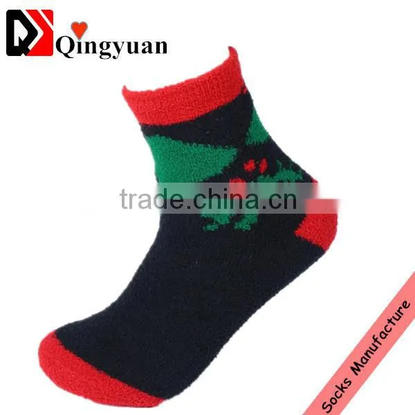 Colourful Pattern OEM Christmas Socks Fluffy Socks Indoor Microfiber Fuzzy Socks photo-5