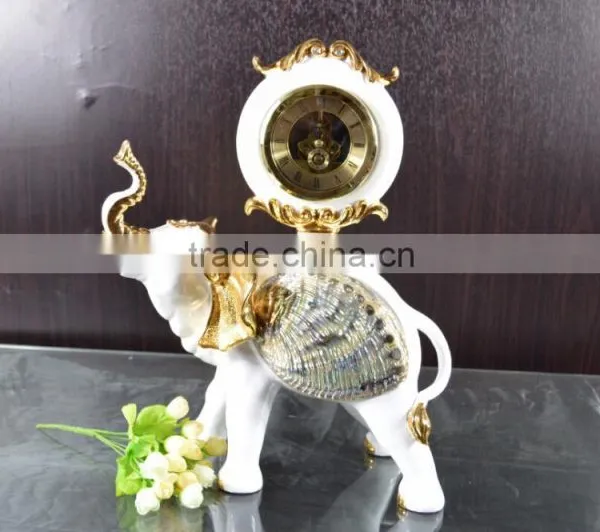 Modern Resin Elephant Clock Sculpture Home Decor photo-3