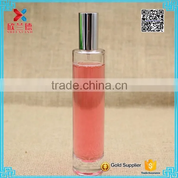 Wholesale 50ml Cylinder Perfume Glass Tube Bottle With Aluminium Spray and Cap photo-2