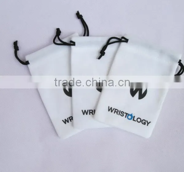 White Fabric Personalized Drawstring Bags for Kids/small Fabric Drawstring Bags With Gold Strings Quality Choice photo-5