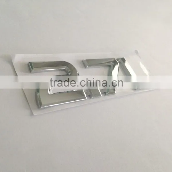 Custom 3D ABS Plastic Chrome 2.7L Decal Car Rear Letter Sticker Badge Emblem photo-2