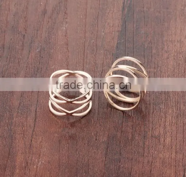 Wholesale Fashion Jewelry 18K Elegant Design Rose Gold Light Weight Gold Ring for Ladies photo-4