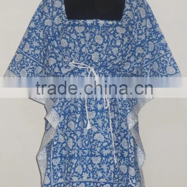 Cotton Women Sexy Caftan Designer Hand Block Printed Poncho
