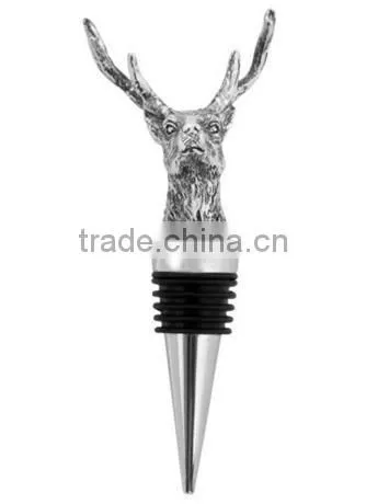 Deer Head Metal Cork Wine Bottle Stopper Wholesale / With Cork Stopper photo-3