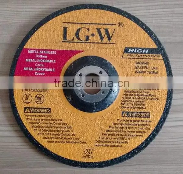 H544 180mm Black Resin Deoressed Center Grinding Wheel for Inox/metal photo-4