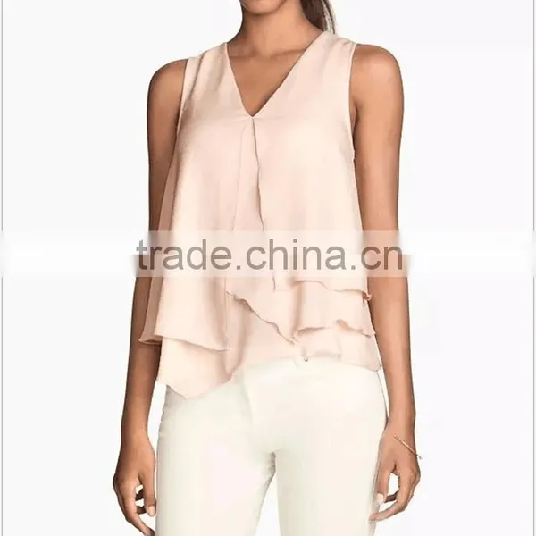 Concise Design Plain Color Elegant Design Chiffon Fabric Beach Tunic photo-4
