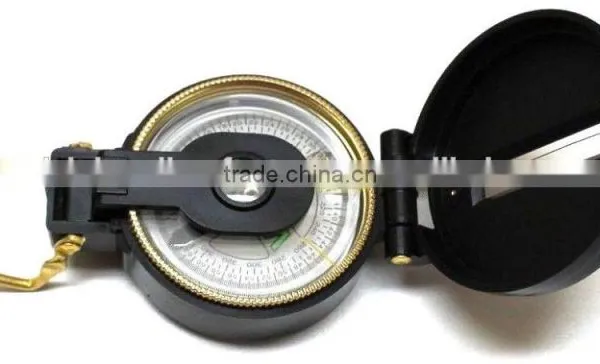 Antique Solid Black Plastic and Brass Lensatic Compass 13529 photo-4