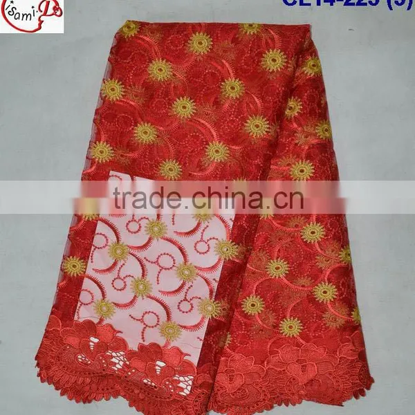 CL14-225 2016 Latest Fashion Lace Design French Lace Fabric, African Net Tulle Lace Fabric Wholesale photo-4