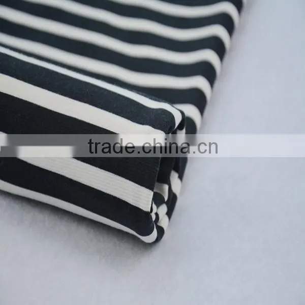Jiufan Textile Stripe Printed Spun Polyester Spandex Single Jersey Knit Ponte Roma Fabric photo-2