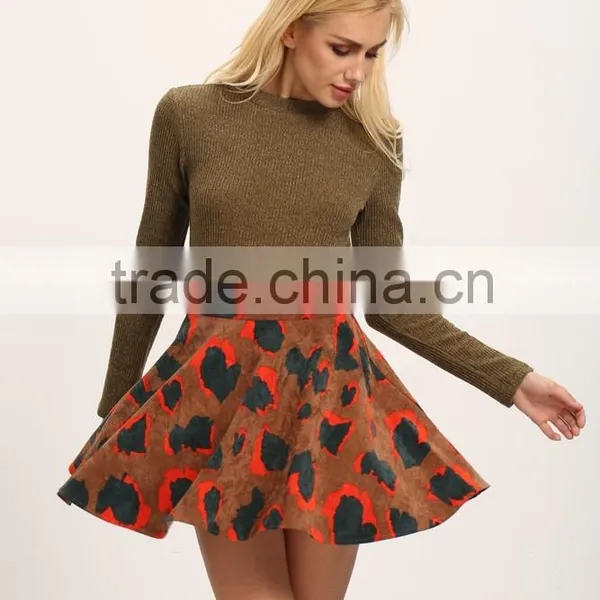 New Arrival Winter Casual Printing A-line Skirt photo-3