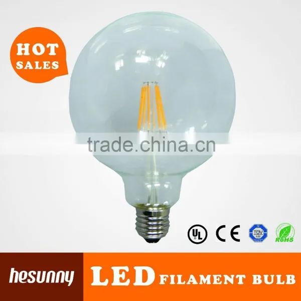 TUV CE ERP Certificated 230v G125 E27 8w Filamento Led Lampadina