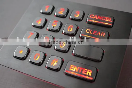 IP65 4x4 Rear Panel Mount Industrial Usb Metal Numeric Keypad photo-3