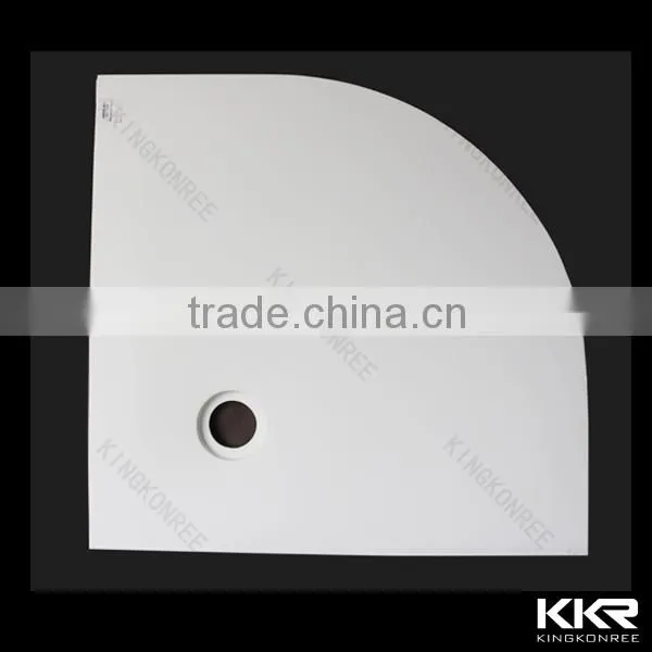 Sector Shape Artificial Marble Solid Surface Acrylic Shower Base photo-3